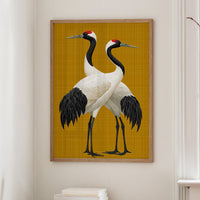 Twin Cranes on Golden Grid