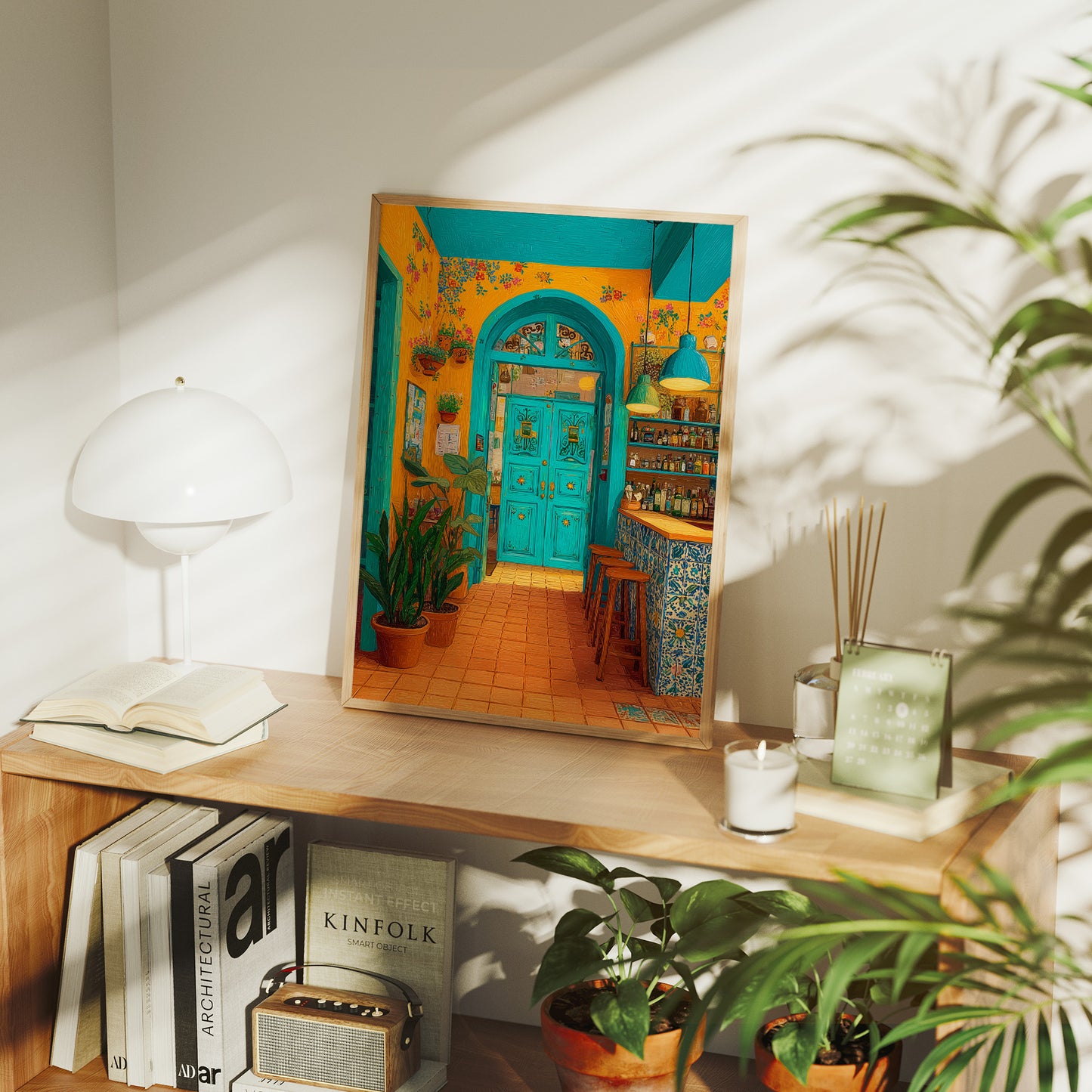 Turquoise Doorway in Sunlit Cantina
