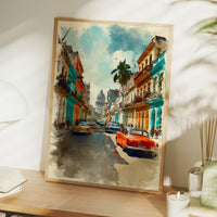 Vintage Havana Street in Sunlight