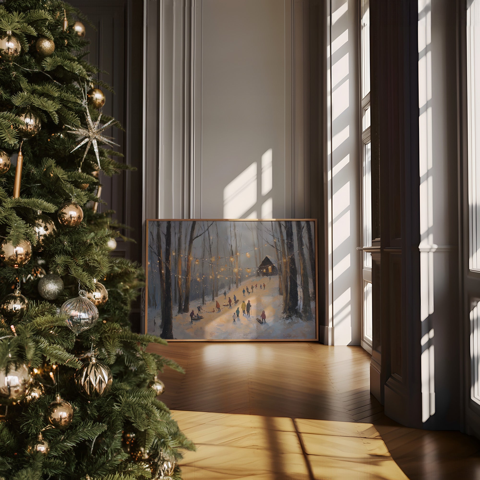 Lantern Glow in the Winter Woods