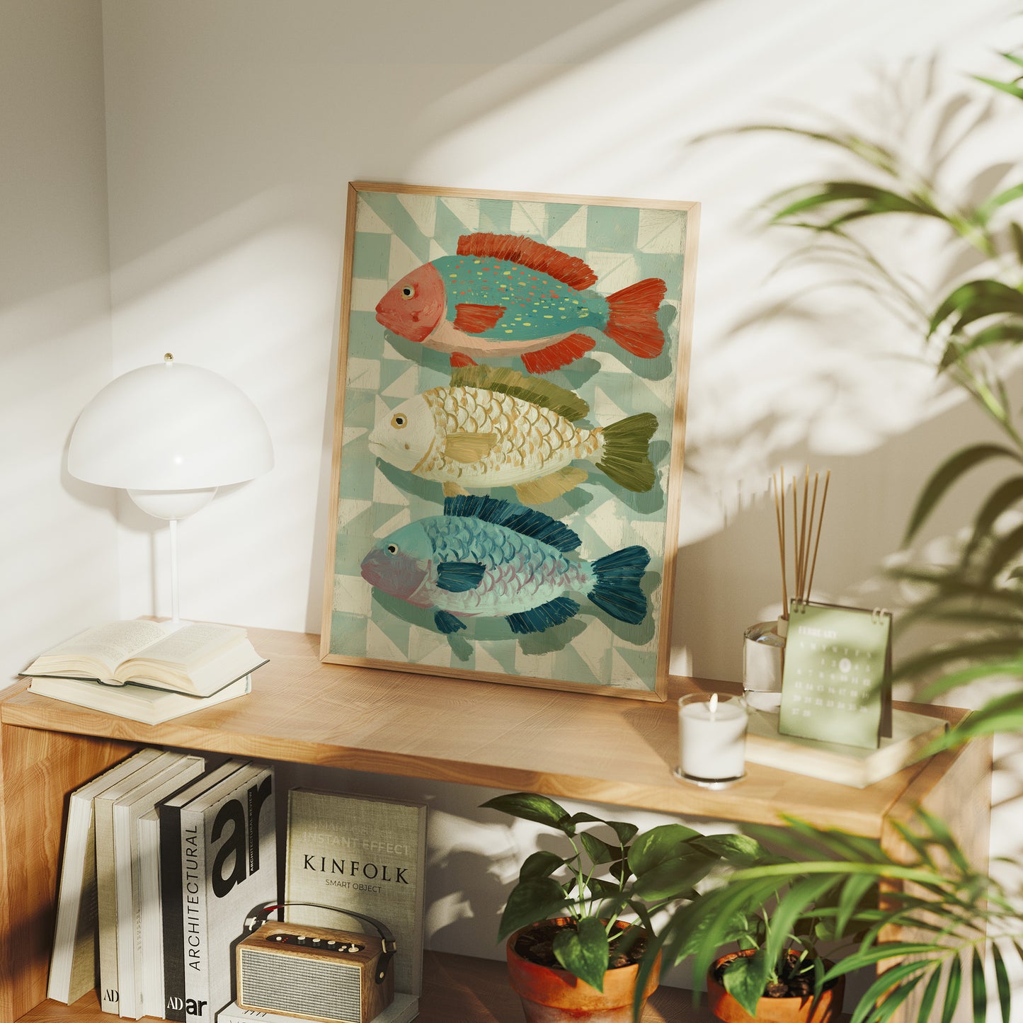 Three Fish In Summer Hues