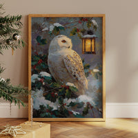 Snowy Owl By Lantern Glow