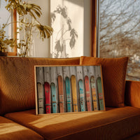 Colors Rest Against Weathered Wood