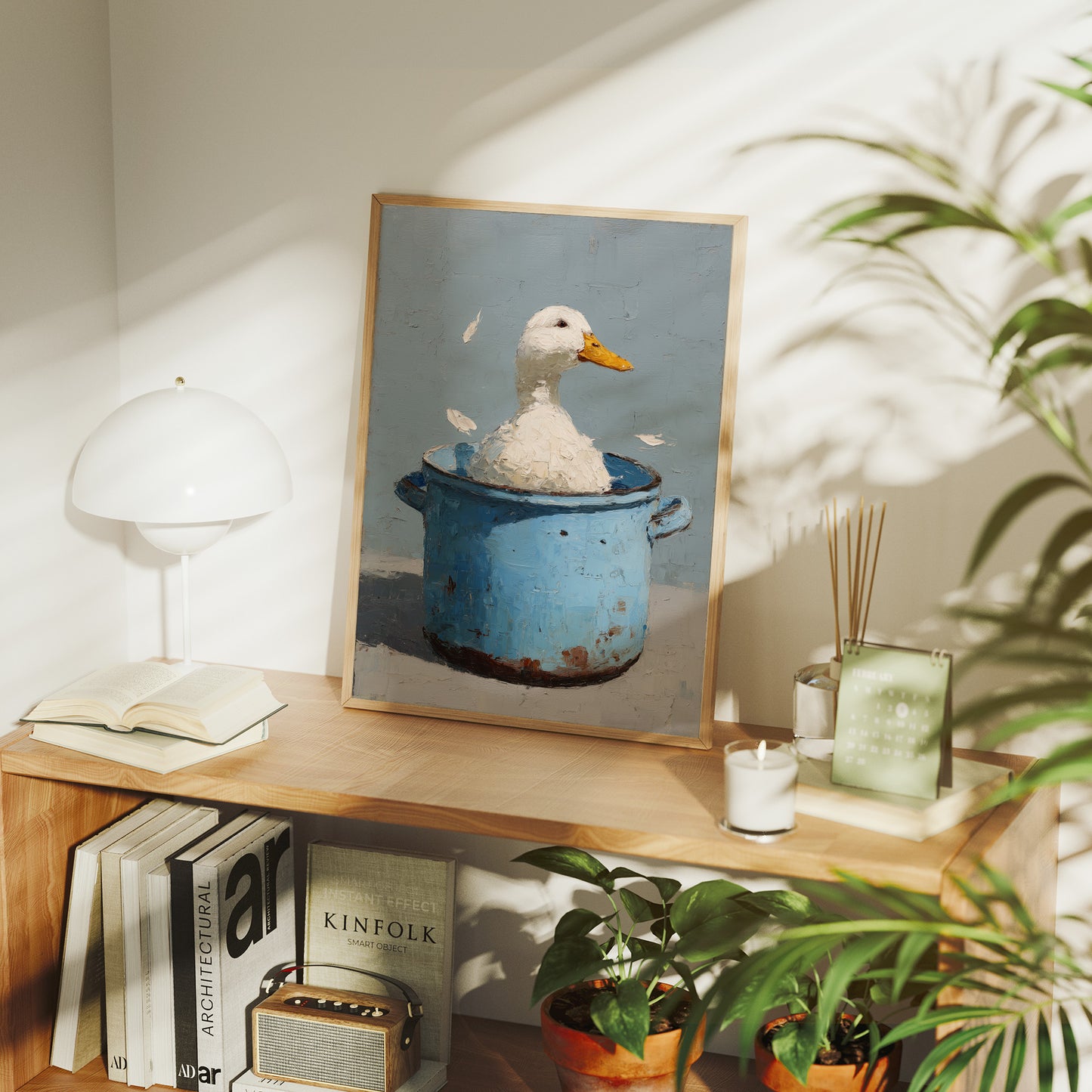 Bath Time In A Blue Pot