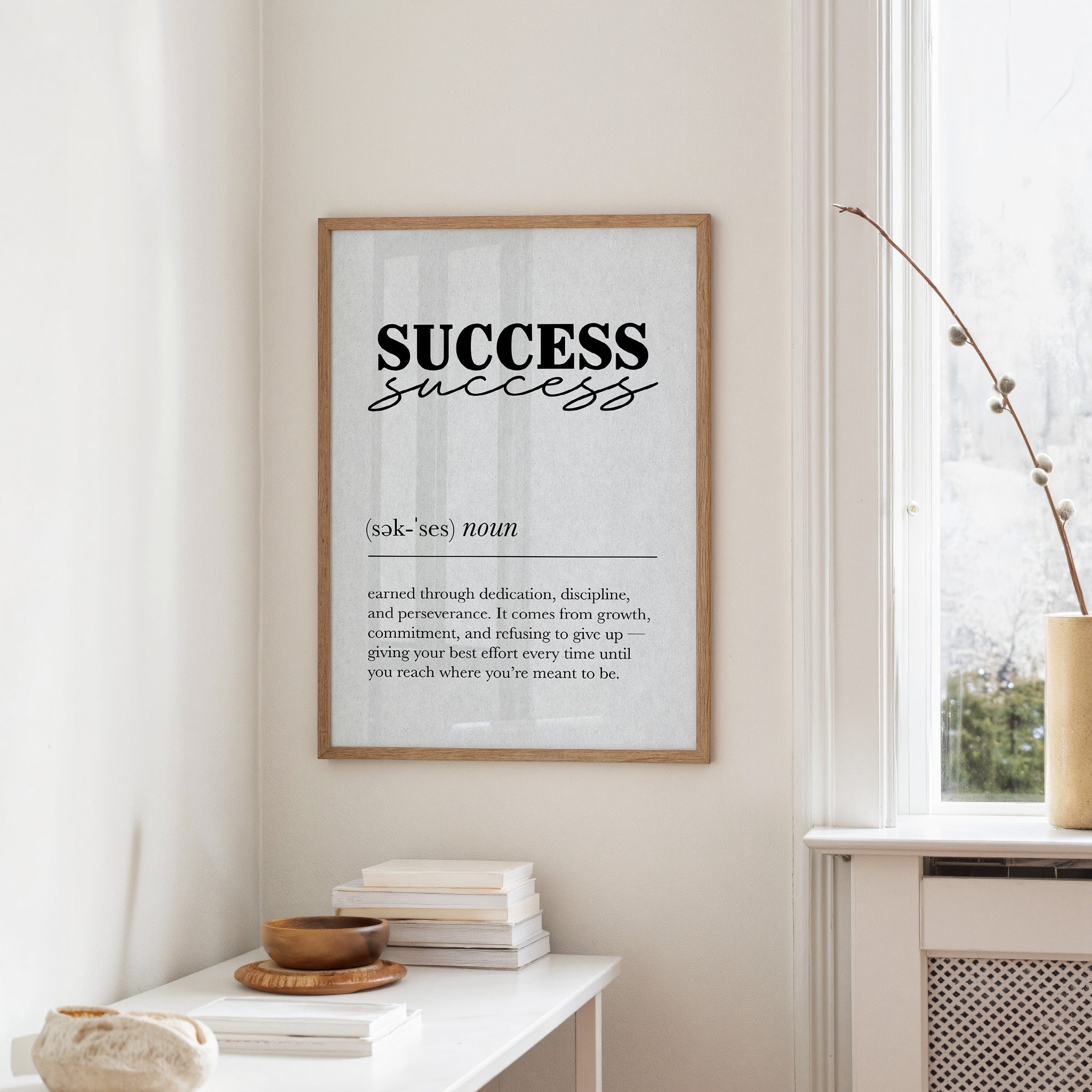 Success Definition Minimalist Typography Print