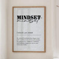 Mindset Definition Minimalist Typography Print