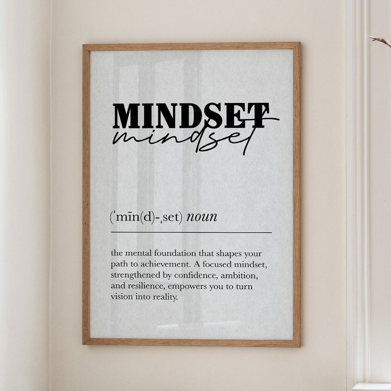 Mindset Definition Minimalist Typography Print