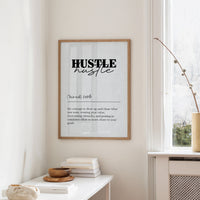 Hustle Definition Minimalist Typography Print