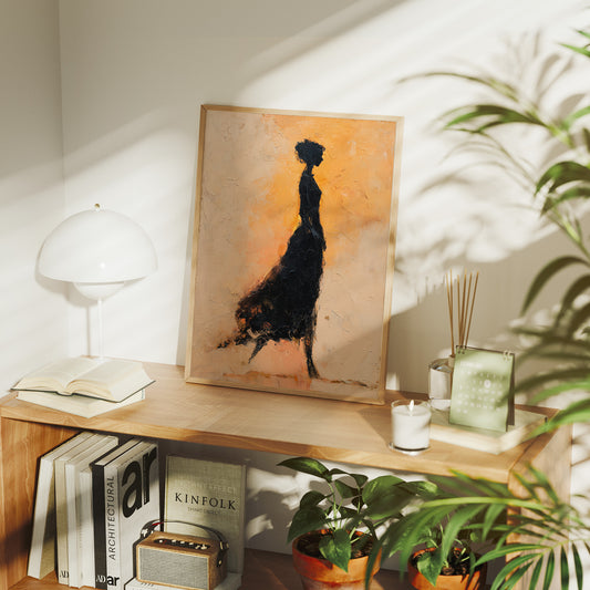 Silhouette In Golden Ember