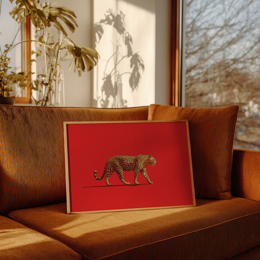 Leopard in Crimson Silence