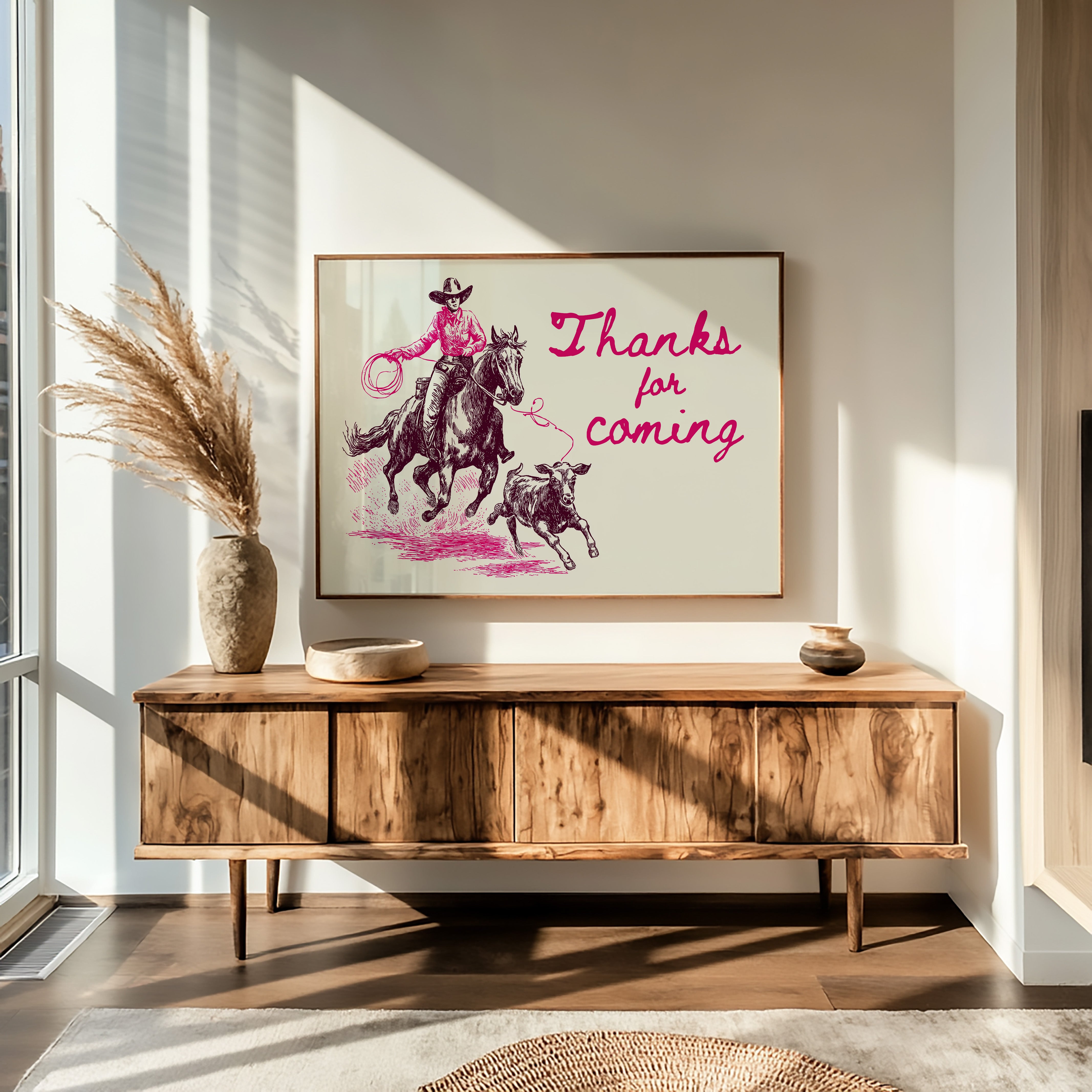Thanks for Coming Western Cowgirl Art