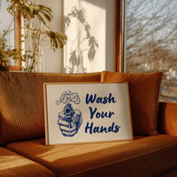 Wash Your Hands Vintage Bathroom Wall Art