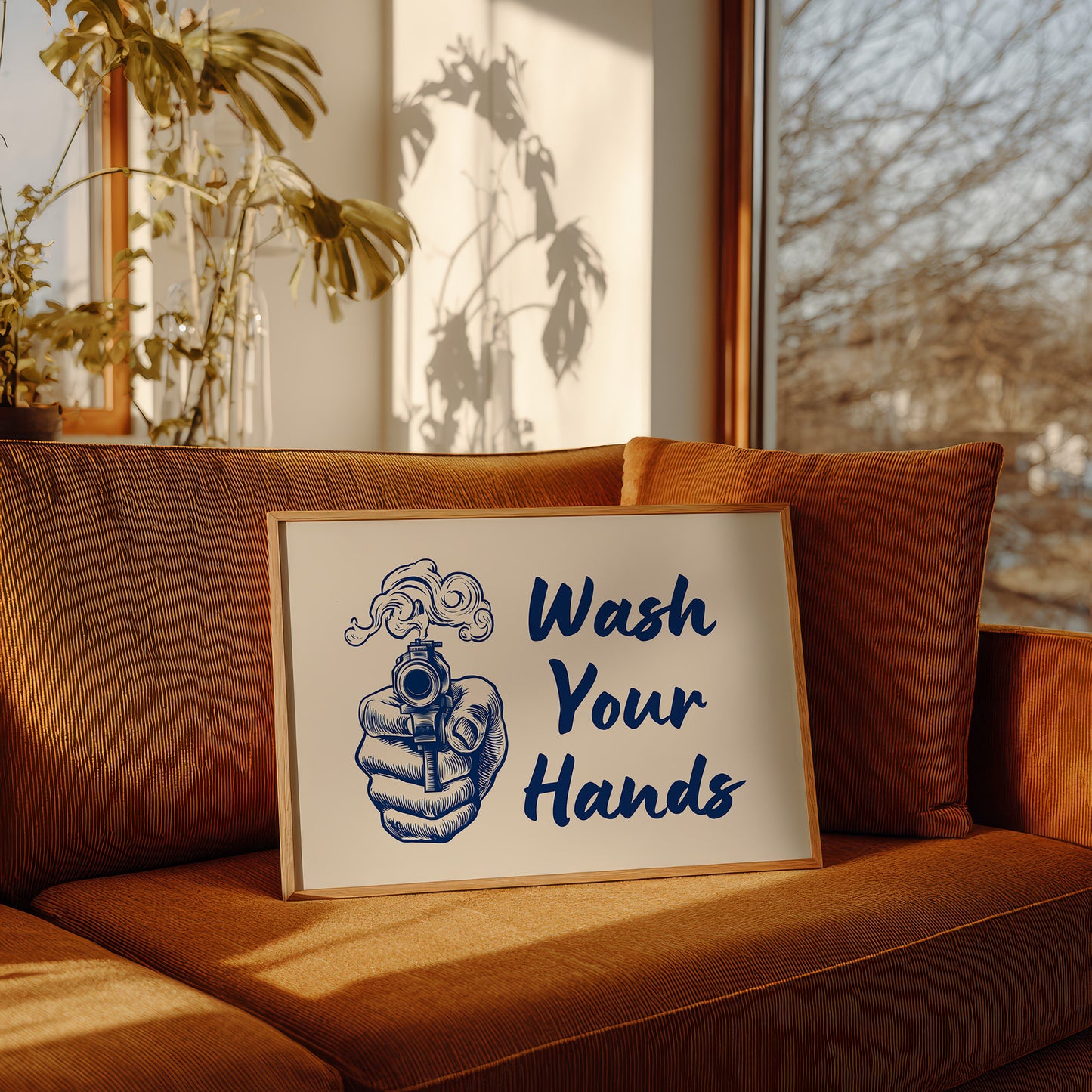 Wash Your Hands Vintage Bathroom Wall Art