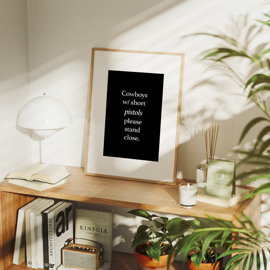 Cowboys With Short Pistols Stand Close