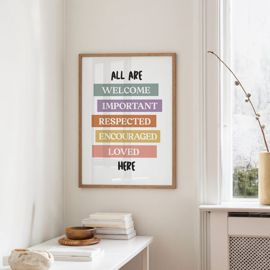 All Are Welcome Classroom Affirmation Print