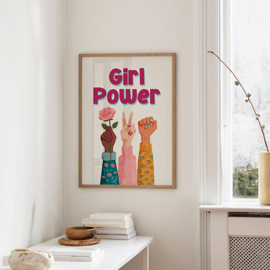 Girl Power Feminist Illustration Quote Print