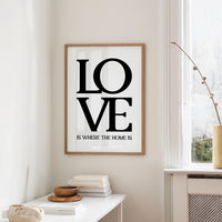 Love Is Where The Home Is Typography Print