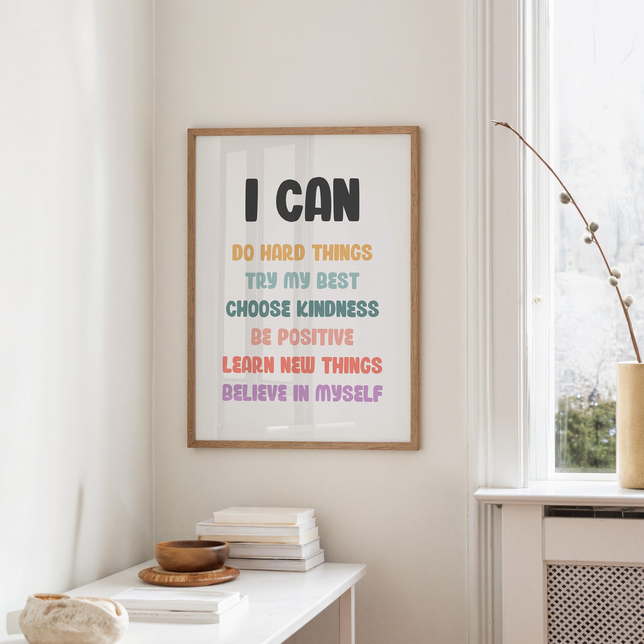 I Can Affirmations Kids Motivation Poster