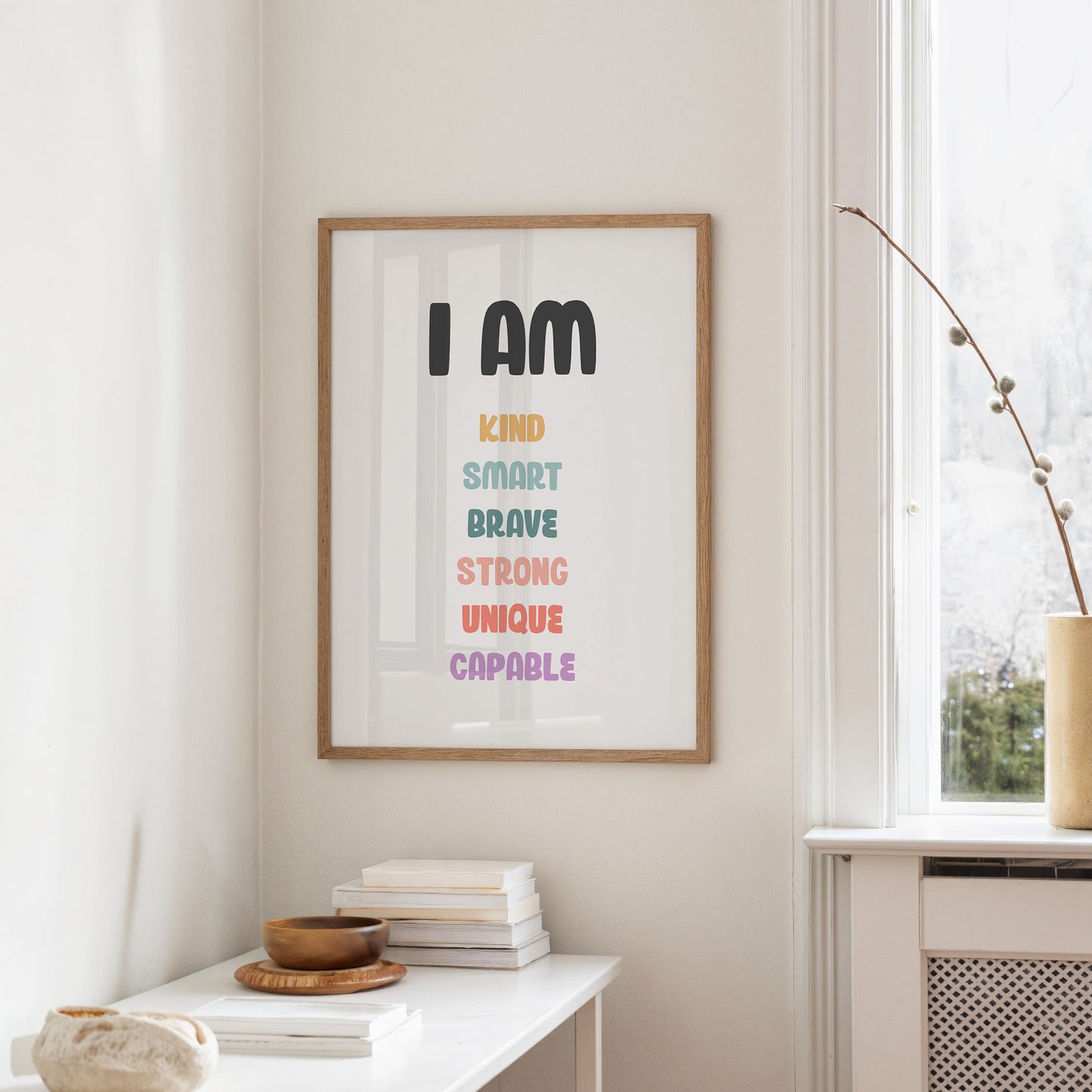 I Am Kind Smart Brave Affirmations Poster