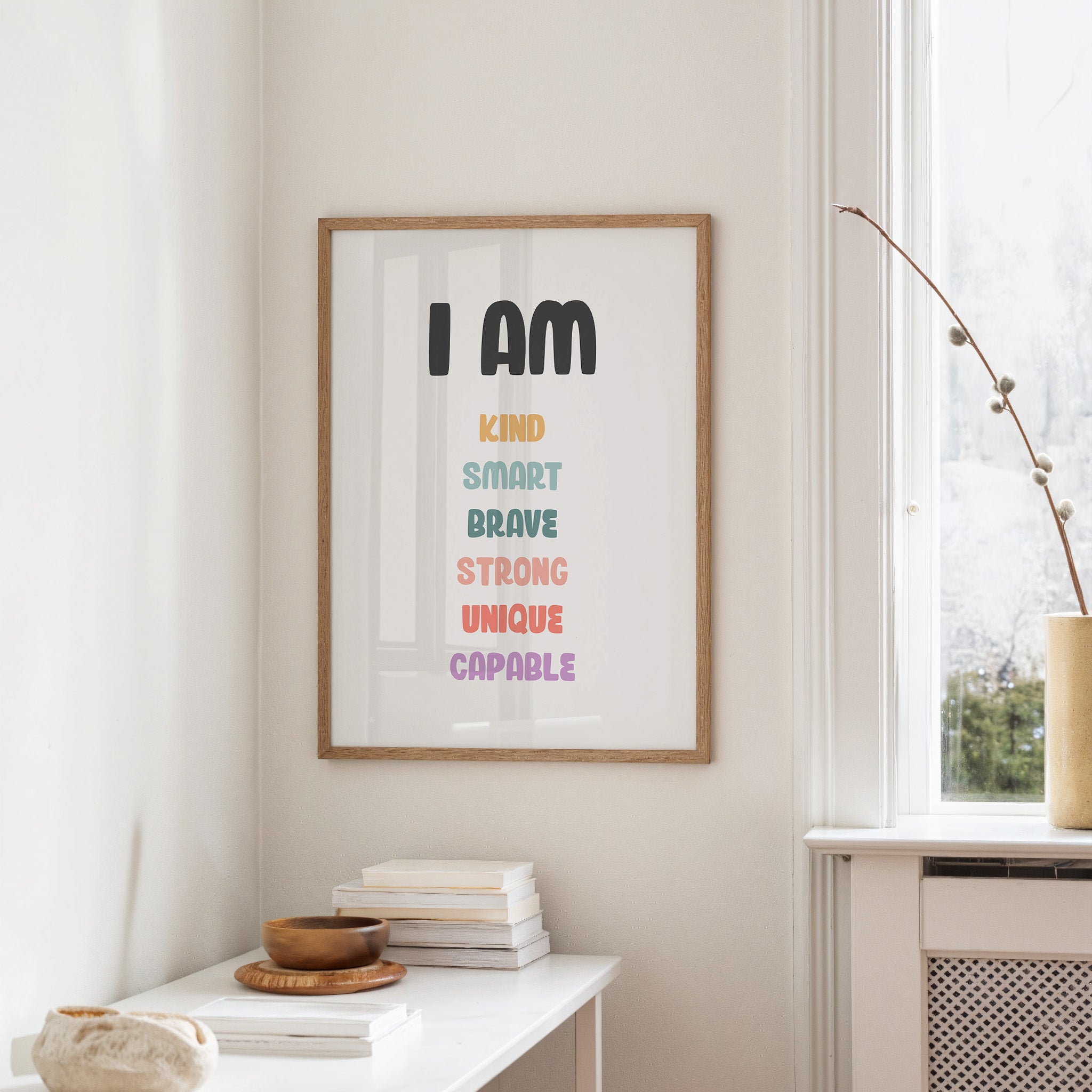 I Am Kind Smart Brave Affirmations Poster
