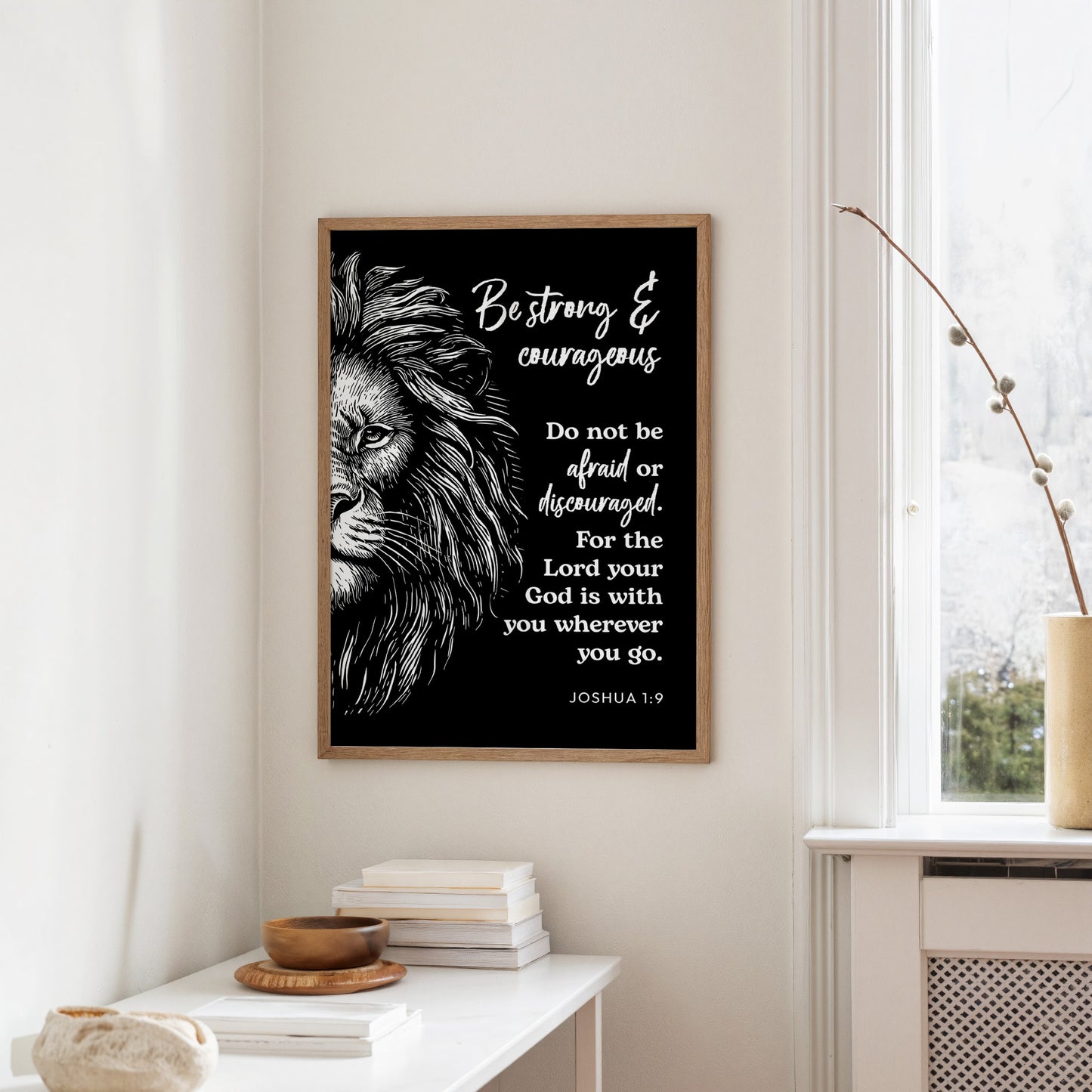 Be Strong and Courageous Lion Scripture