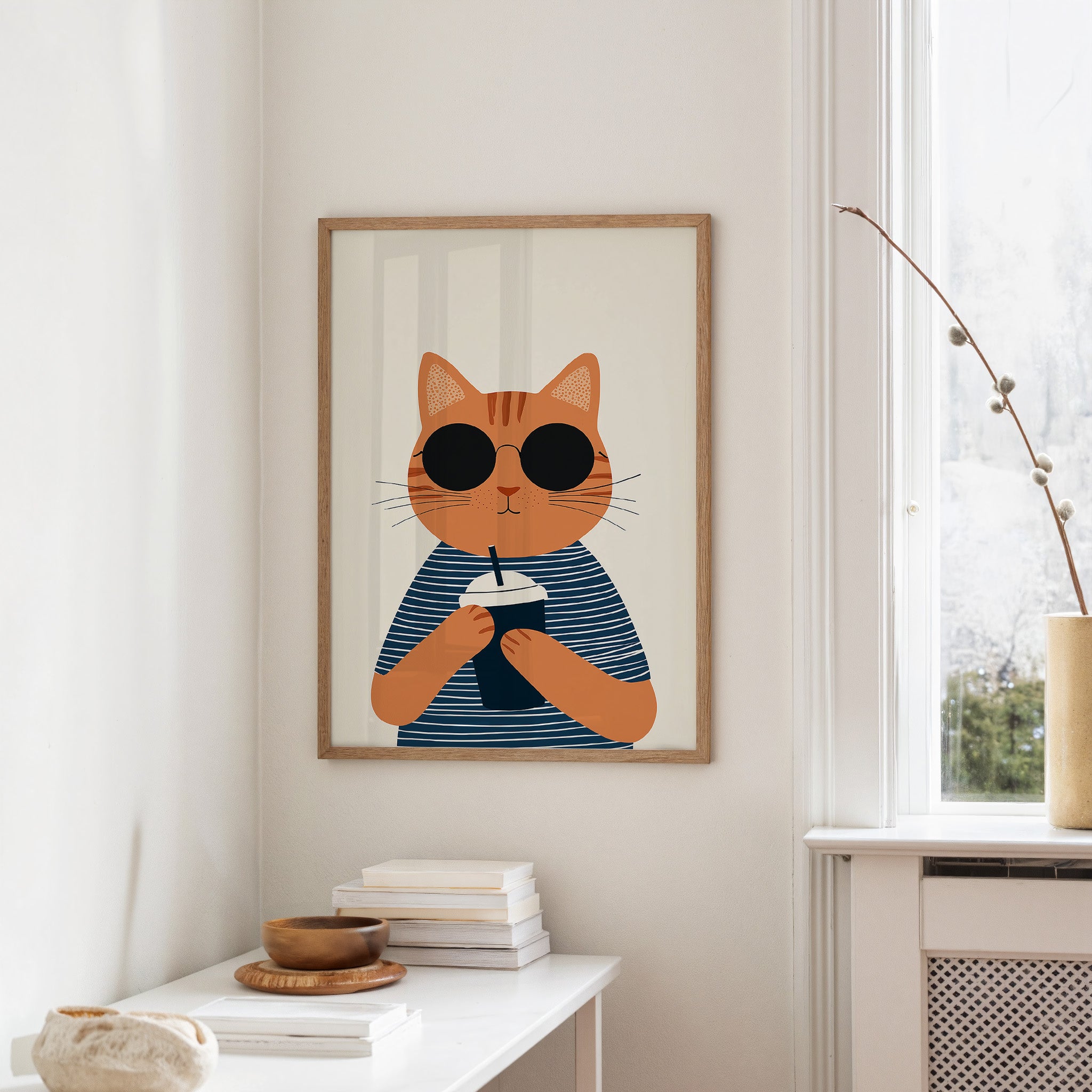 Cool Cat With Coffee