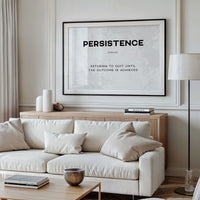 Persistence Definition Canvas Art | Bold Motivational Typography Print for Home Office, Gym or Entrepreneur Décor