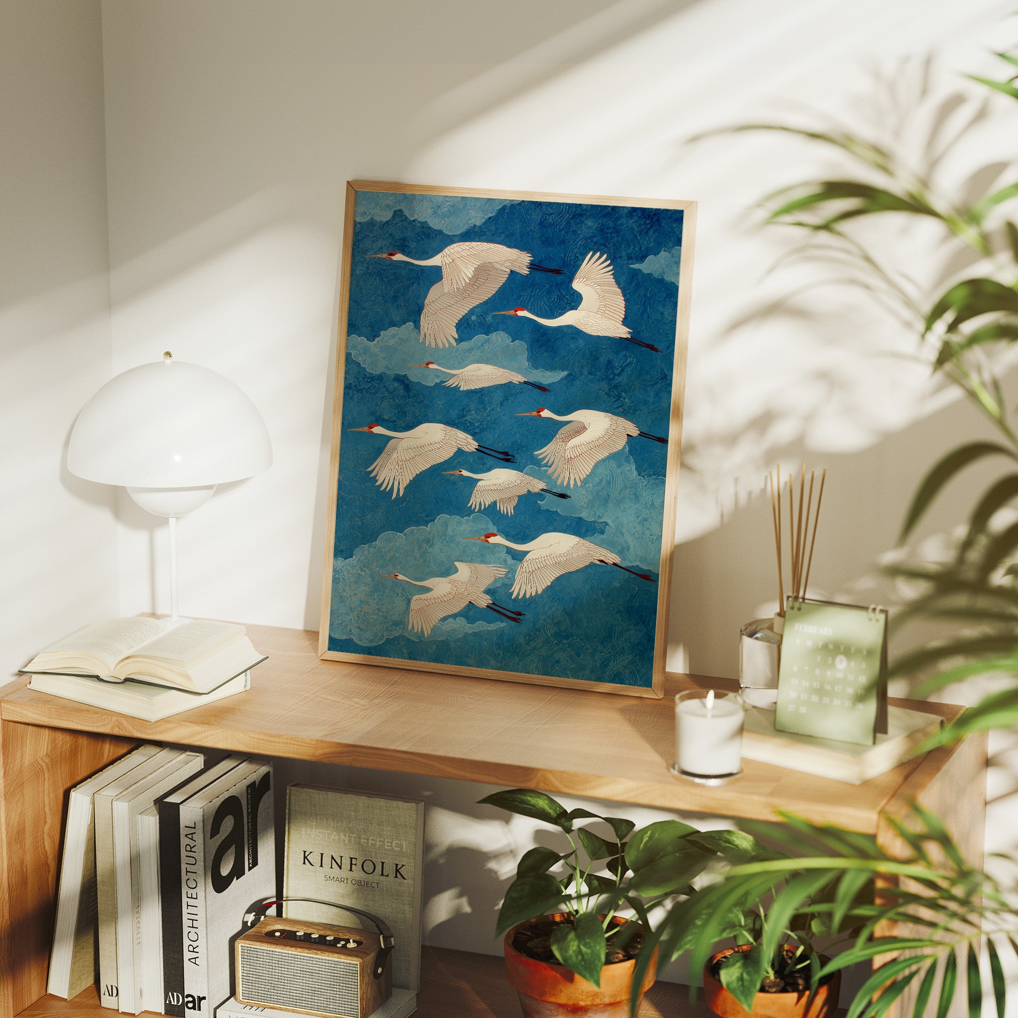 Eight Cranes and a Blue Forever