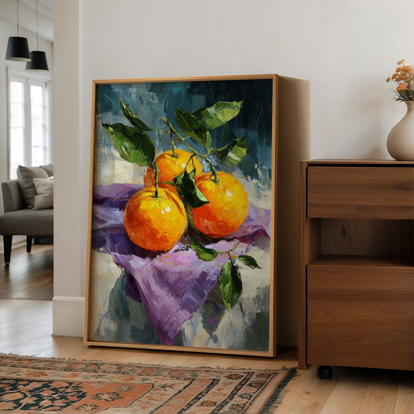 Three Oranges on a Lavender Day