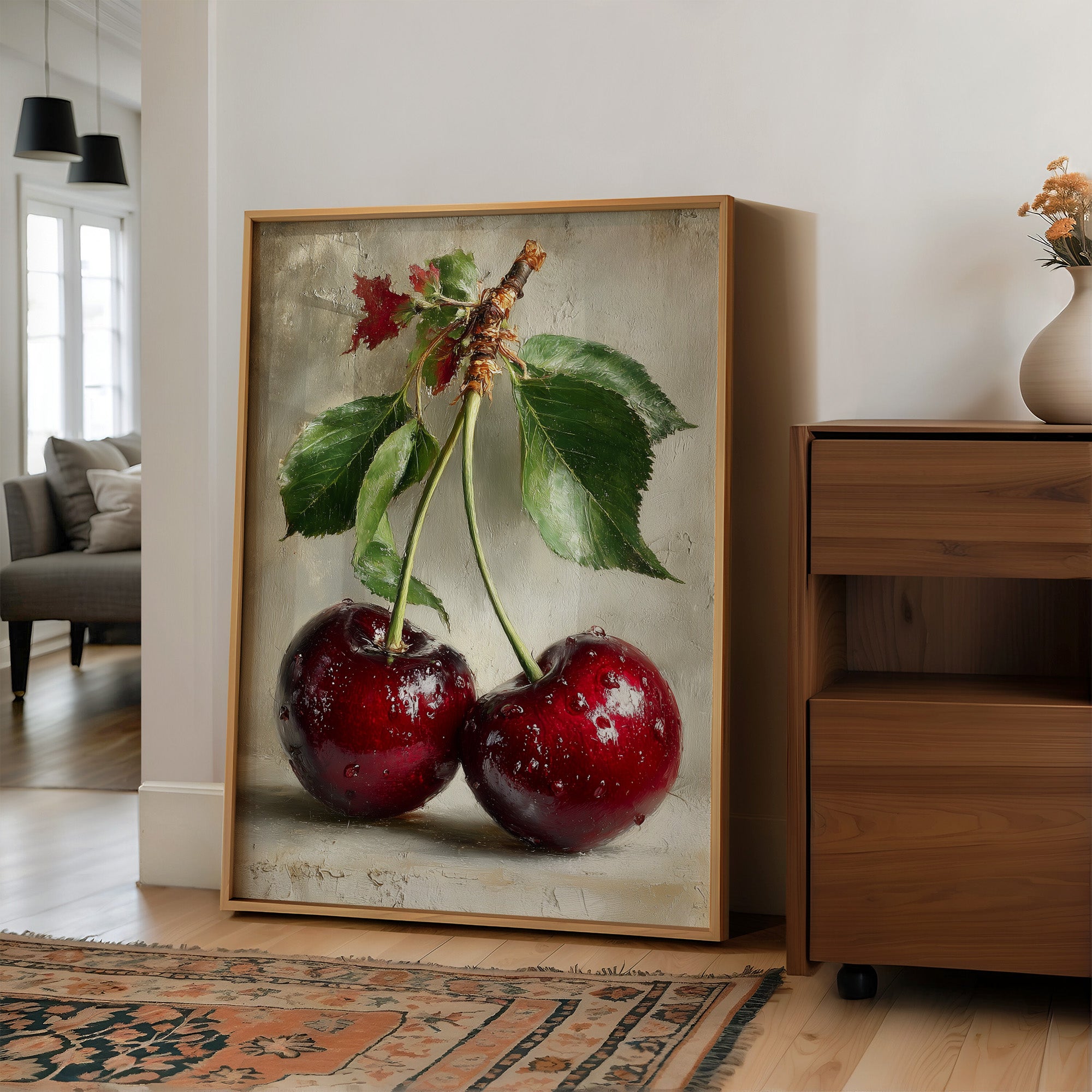 Two Cherries, Still on the Stem