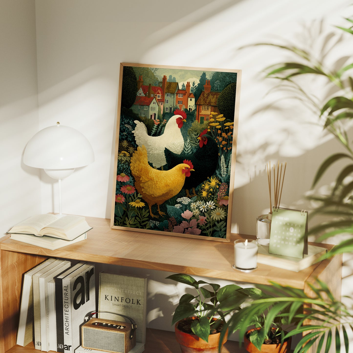 Three Hens and a Cottage Garden