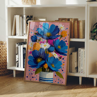 Cobalt Blooms in a Striped Vase