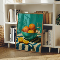 Oranges on Blue Stripes