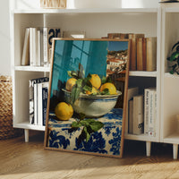 Lemons on Blue Tile
