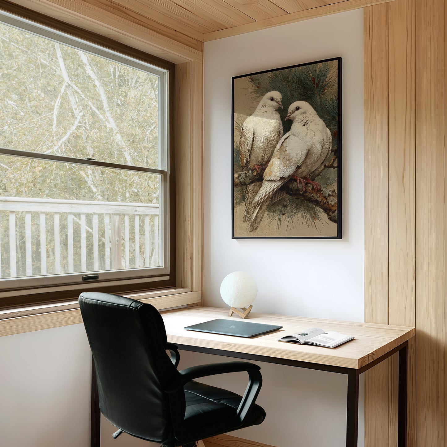 Two White Doves at Rest