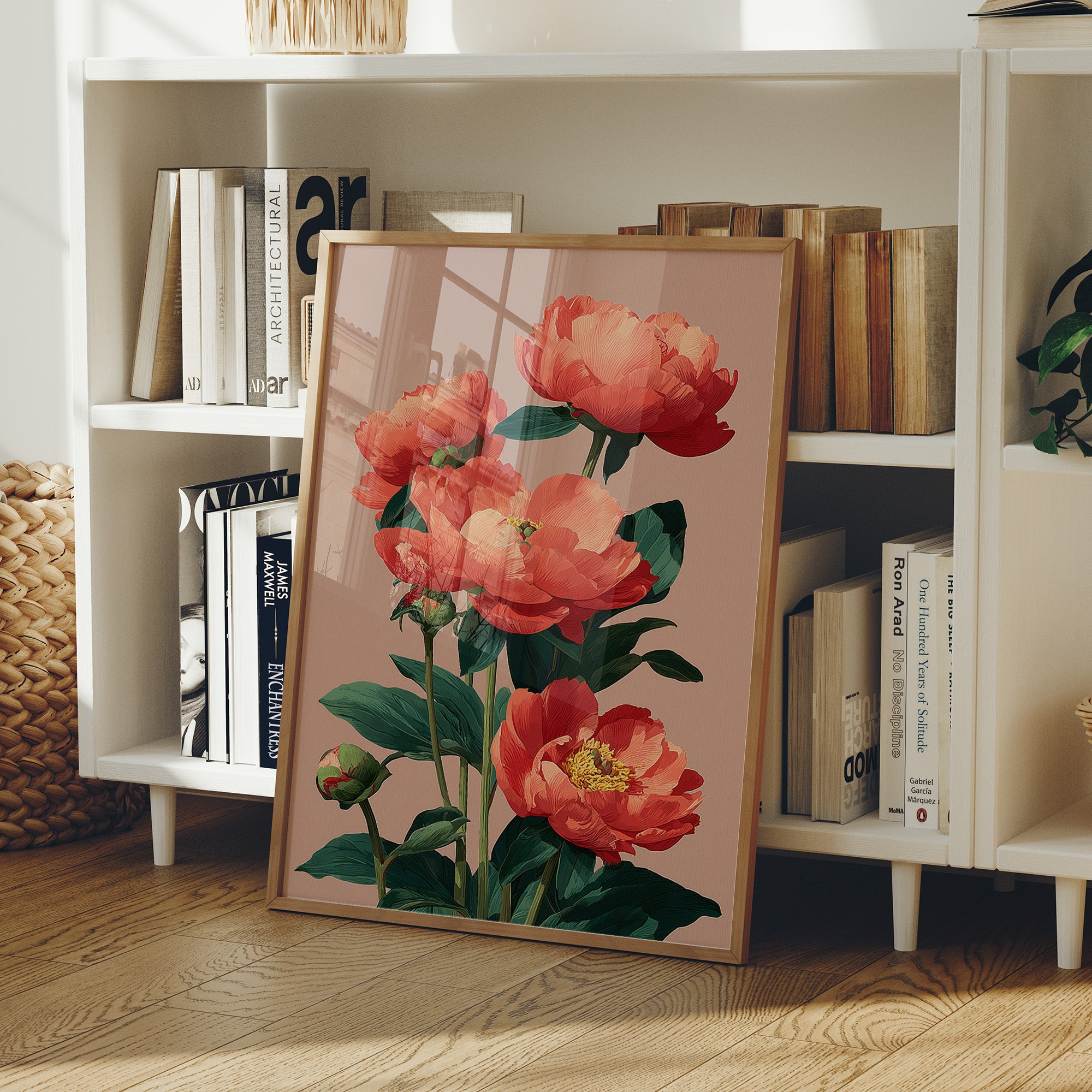 Coral Peonies in Bloom