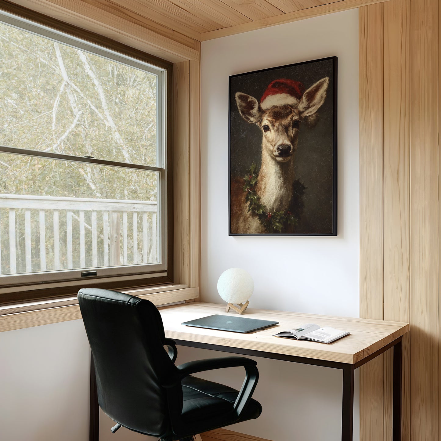 Fawn in a Santa Hat