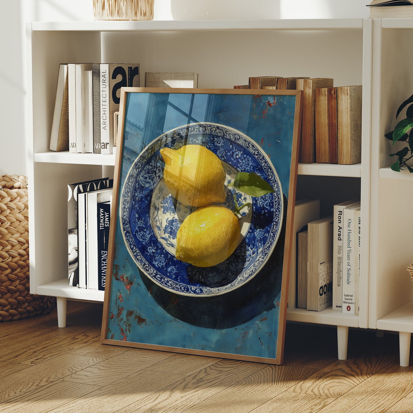 Lemons on Indigo Porcelain
