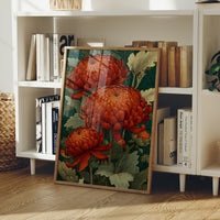 Chrysanthemums in Deep Jade