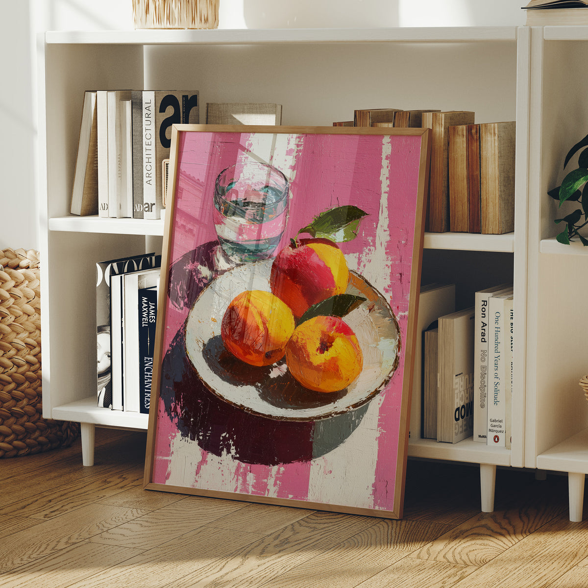 Peaches on Hot Pink