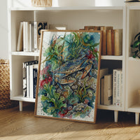 Tide Pool Guardian: Watercolor Blue Crab