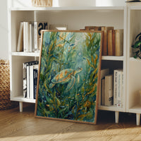Kelp Forest Wanderer: Watercolor Sea Turtle