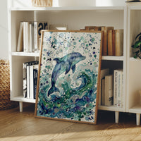 Breaking Free: Watercolor Leaping Dolphin
