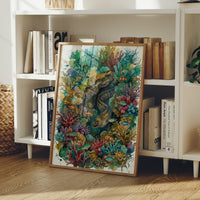 Reef Hideaway: Watercolor Moray Eel Study