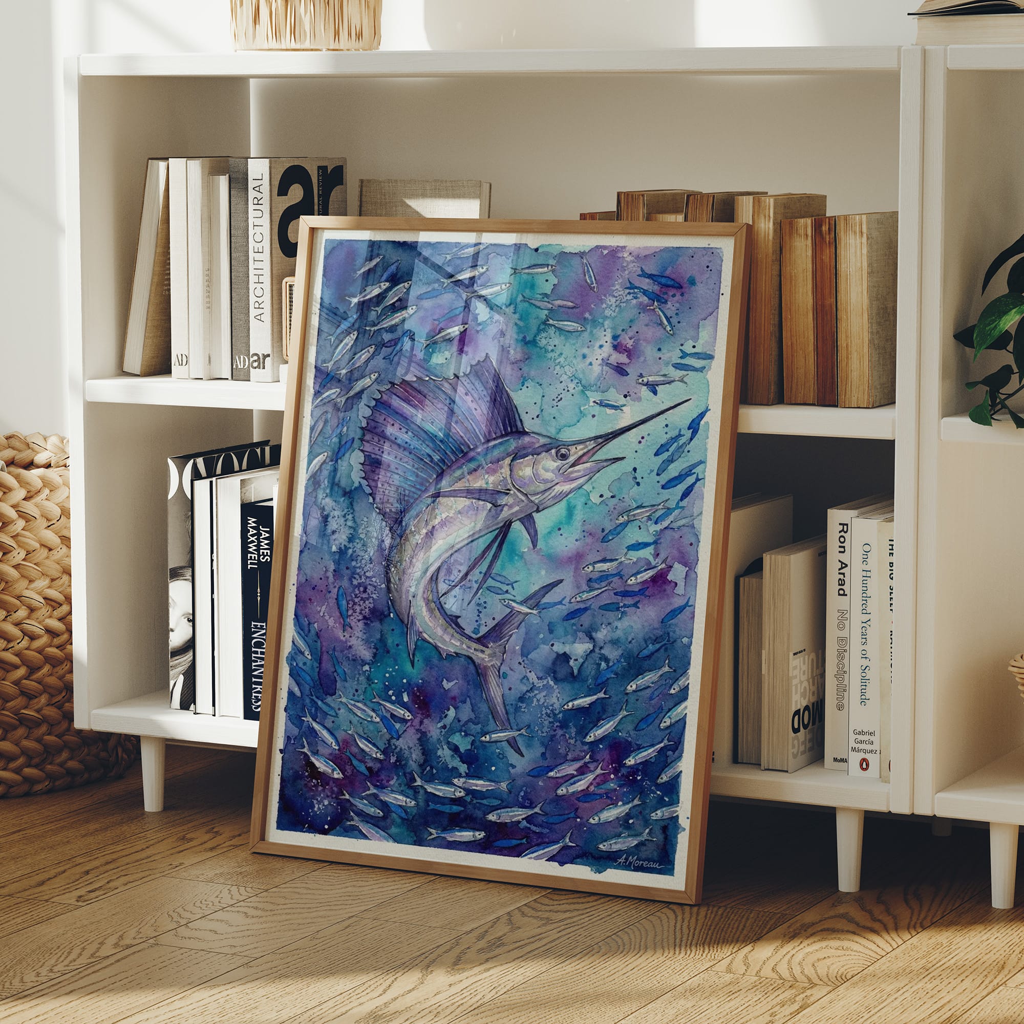 Sail Unfurled: Watercolor Sailfish Study