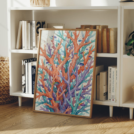 Branching Reef: Watercolor Staghorn Coral Study