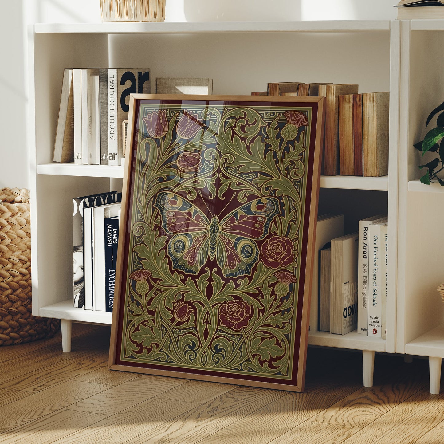 Peacock Butterfly Tapestry: Art Nouveau Pattern Study