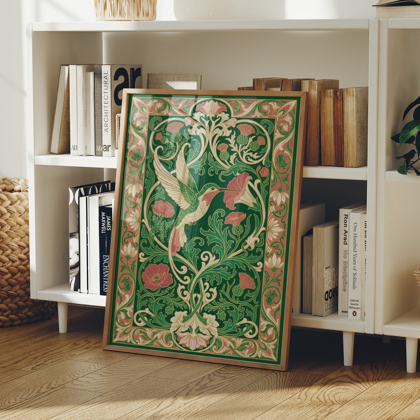 Hummingbird & Morning Glory: Art Nouveau Pattern Study
