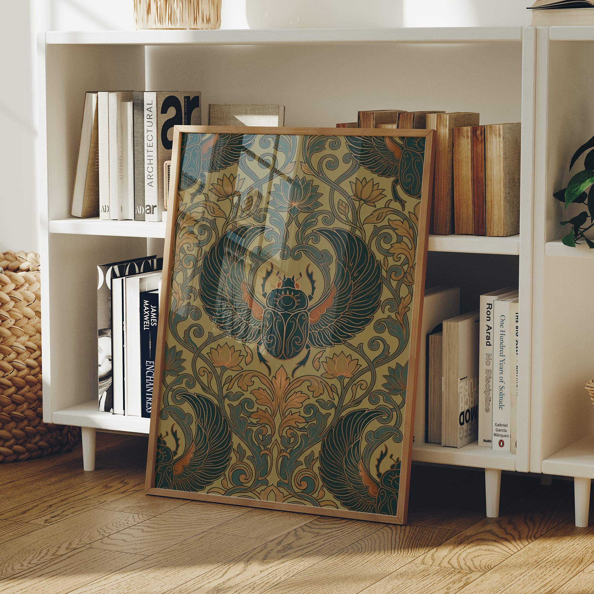 Winged Scarab: Egyptian Revival Pattern Study