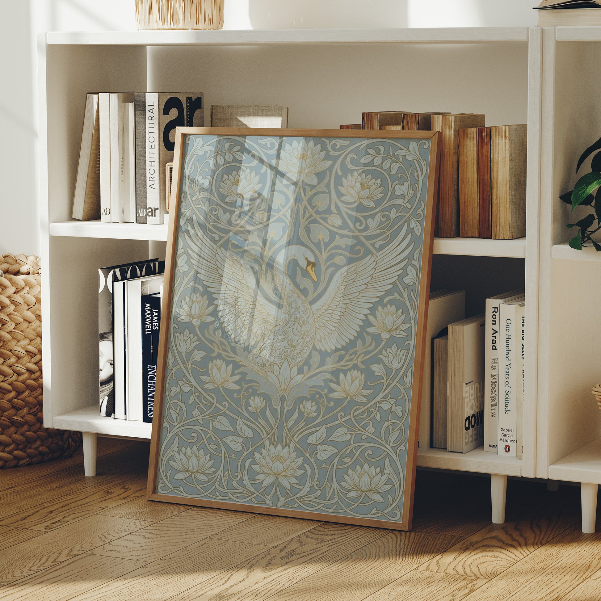 Swan Ascending: Art Nouveau Pattern Study